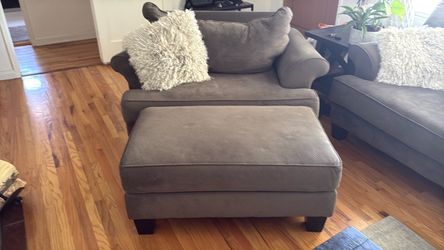 Oversized Accent Chair with Ottoman and Sofa