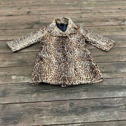 Vintage Donny Brooke Faux Leopard Coat Jacket Size Medium 
