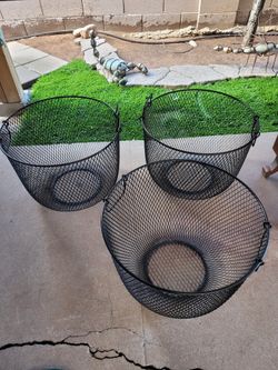 3 Metal Baskets 