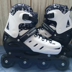 Kuxuan adjustable roller blades with light up wheels sz L