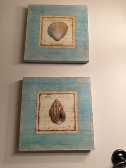 Set of 4 Coastal Beach Wall Art Decor – "Bijou de Mer" Series by Daphne Brissonnet