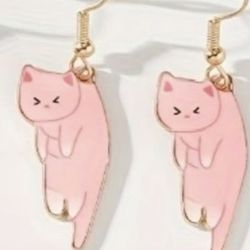 Cat Dangle Earrings Kitty Kitten Kittens Cats Cat Lover Kawaii   Cute Cartoon Cat Design Dangle Earrings, Fashion Jewelry for Party, Daily Clothing De