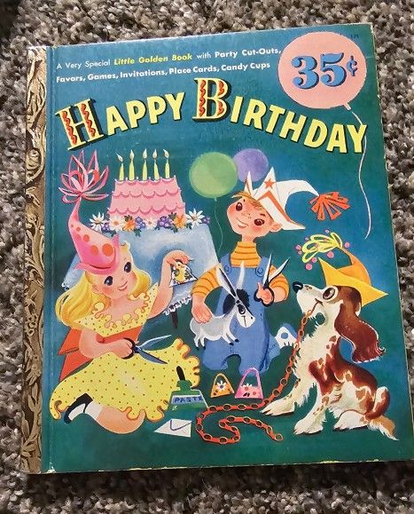 1952 Little Golden Book Happy Birthday Party Cutouts Book