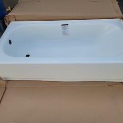 Bathtub 60x30x14in Steel Left Drain 
