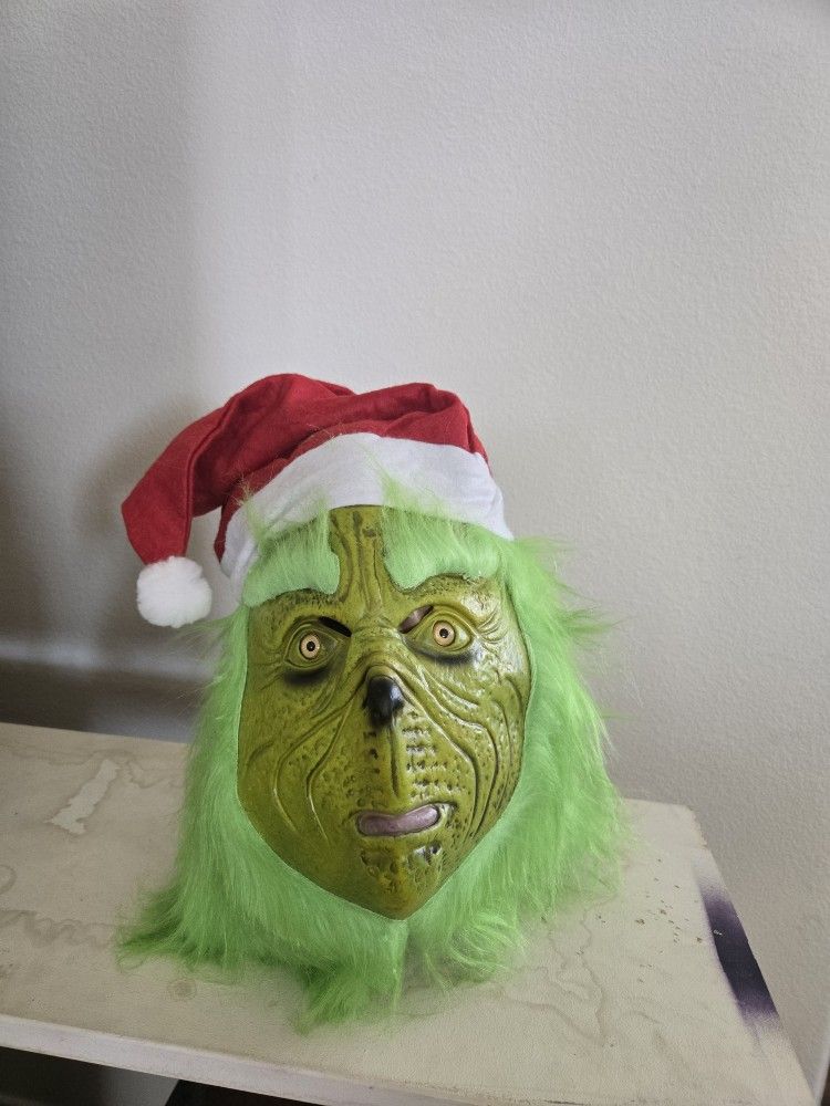 Grinch Mask Over The Head Cover New