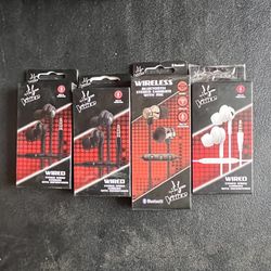 4 VOICE WIRED & WIRELESS BLUETOOTH EARBUDS WITH MIC