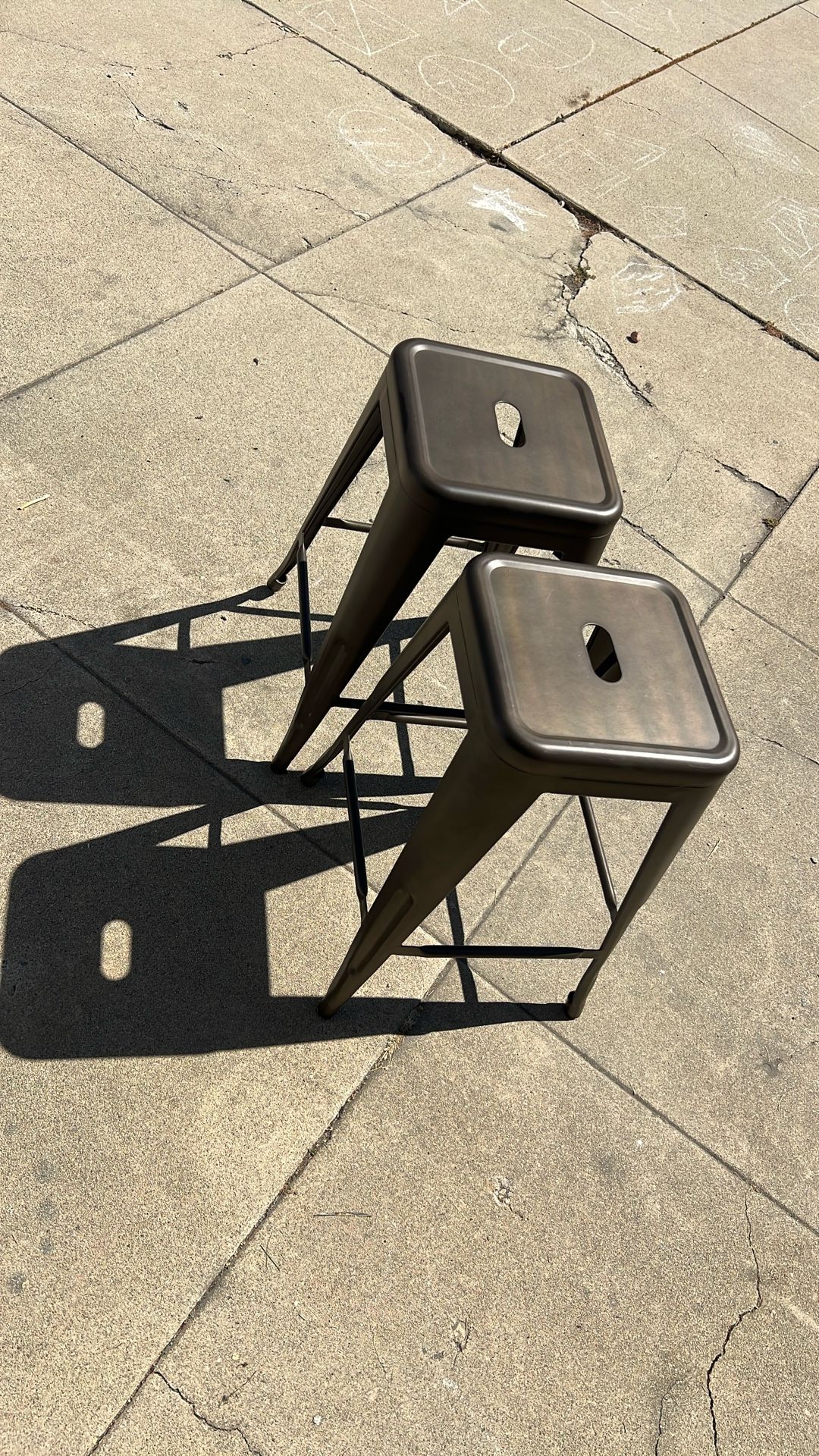 Pair of 24” Tall Metal Bar Stools