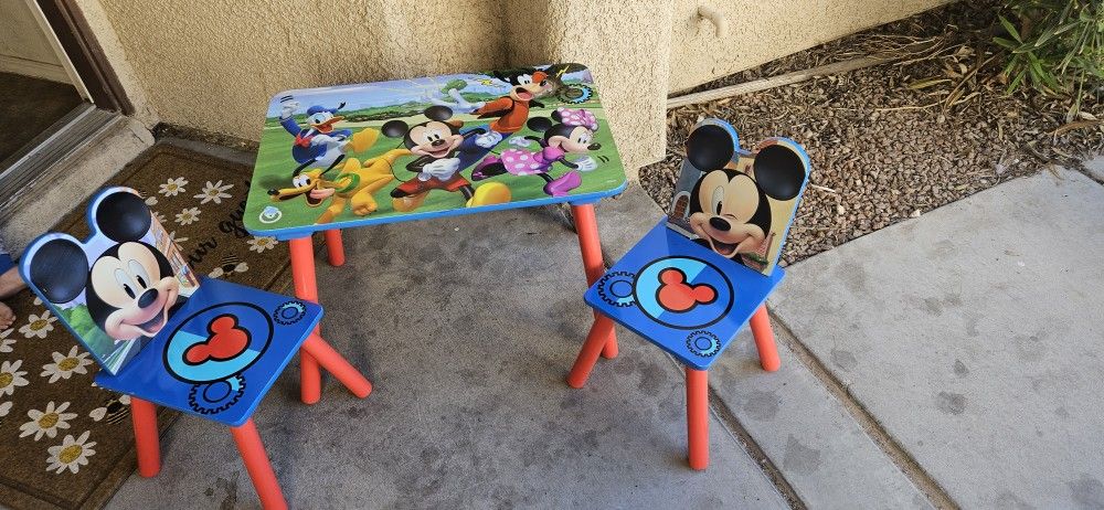 Mickey Mouse Table And 2 Chairs...$25