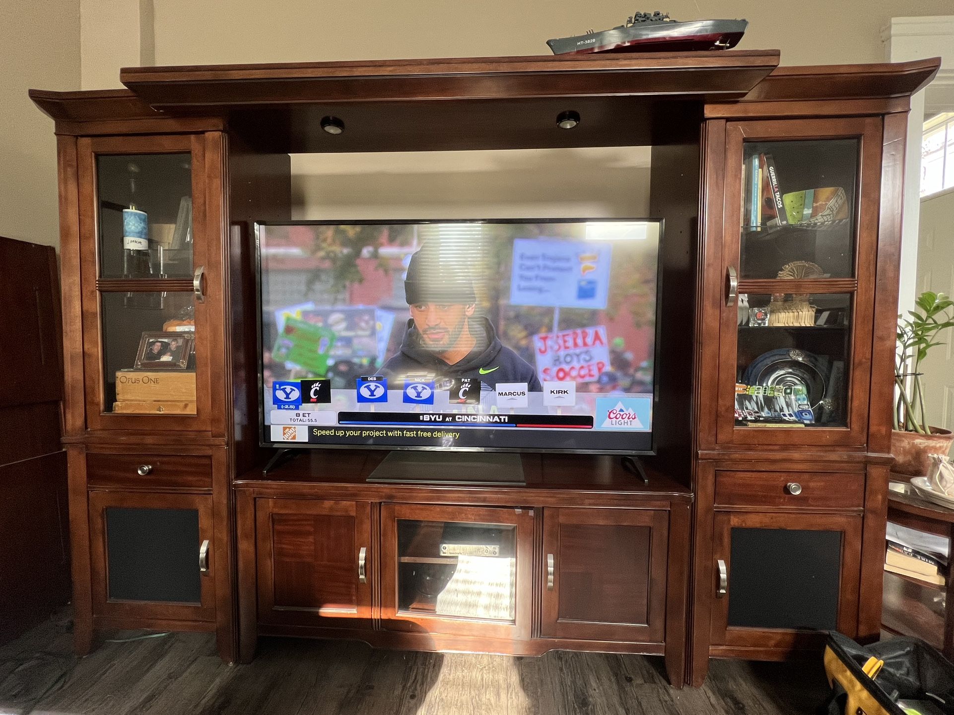 Large Six Piece All Wood Entertainment Center