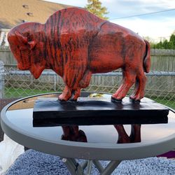 The Red Buffalo Statue