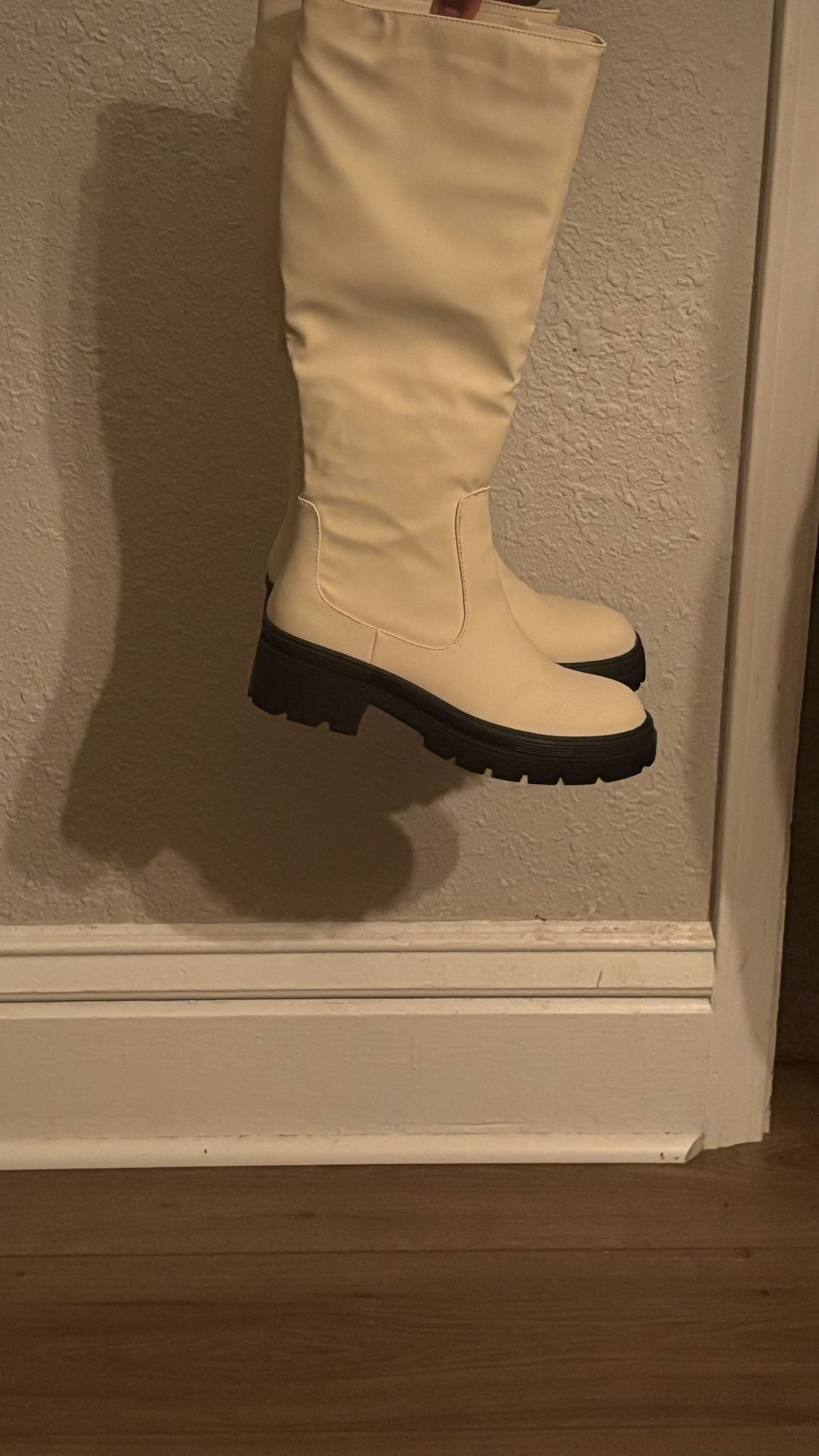 White/ Tan boots 