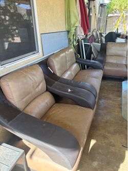 Leather couches worn out