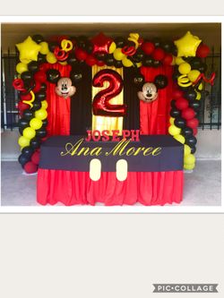 Balloons and backdrop decorations