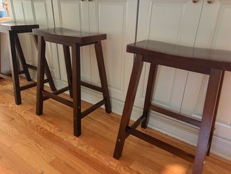 3 wood barstools - $20 for the set