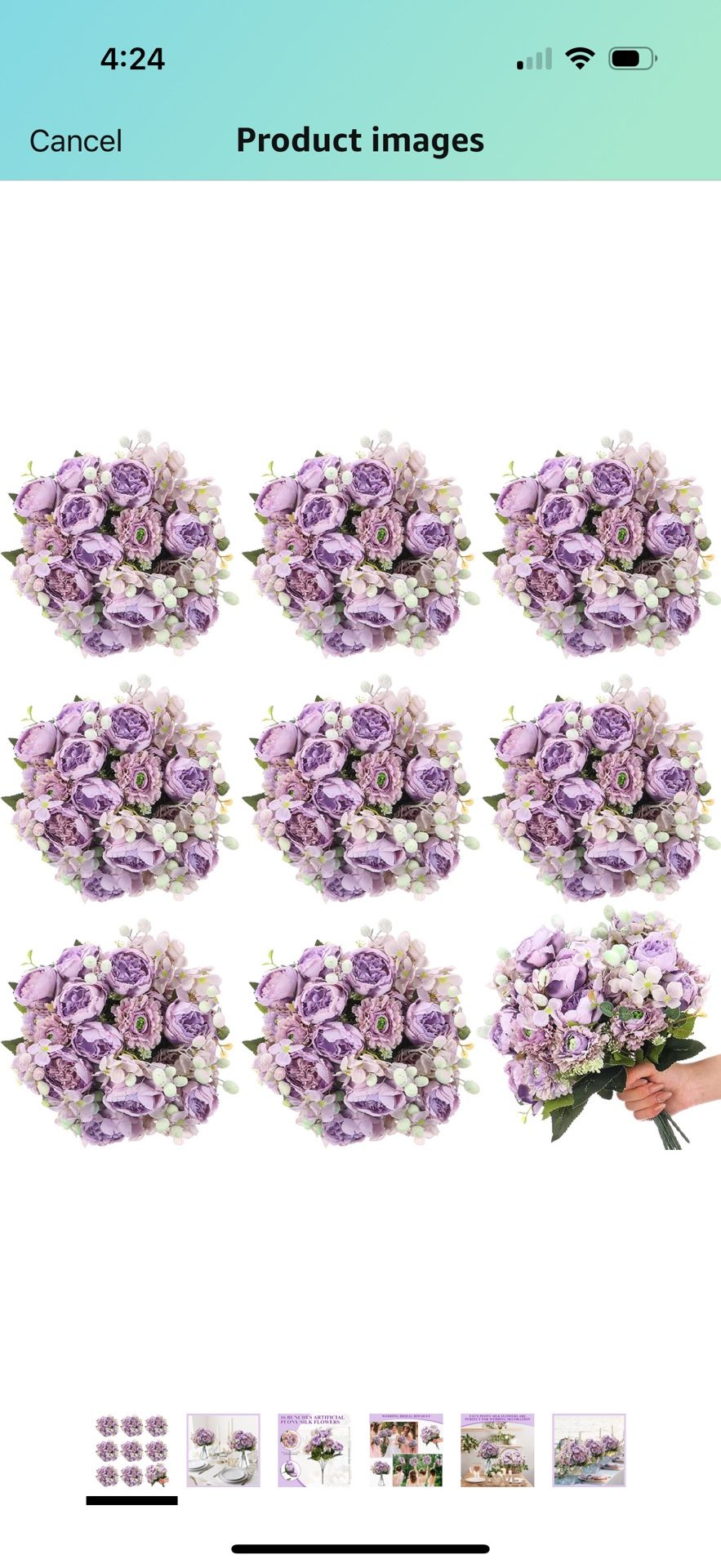rowye 17 Bundles Artificial Peony Silk Flower Hydrangea F