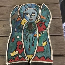 Pottery Mask Signed 
