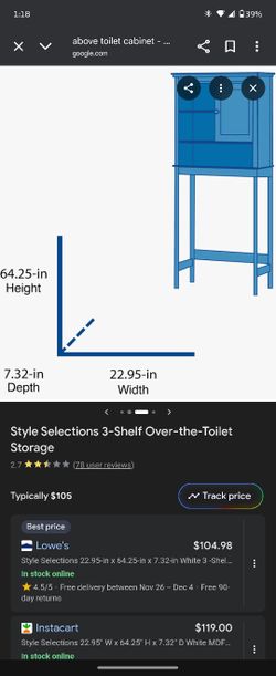 Overhead Toilet Storage