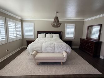 Solid Wood California King Bedroom 7 Piece Set - Complete Matching Set - Macy’s