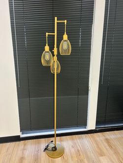 gold 3-light floor lamp
