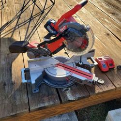 Milwaukee M18 'Fuel' 10" sliding compound miter saw, 12.0 amp hour battery, rapid charger