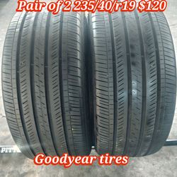 Pair of 2 Goodyear tires 235/40/r19 ‼️ free instalation and balance ‼️