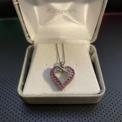 Pink Pendant Heart Necklace 