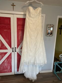 Beige Wedding Dress from David’s Bridal (size 14)