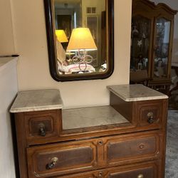 Antique Dresser With Mirror 