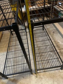 2 Black Metal Wire Shelf Units L 47 x w 18 x h 36