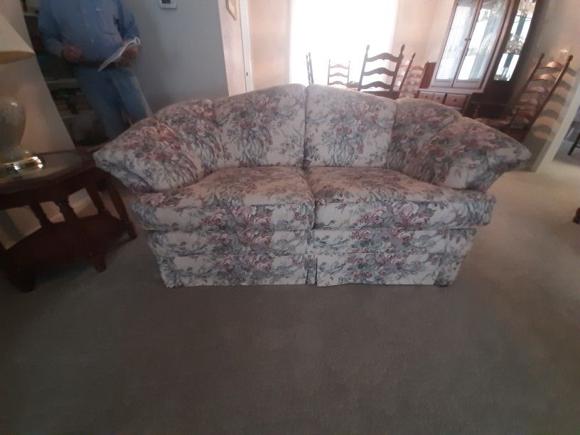 Floral Loveseat And Sofa Set