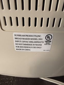 Sunbeam bread machine