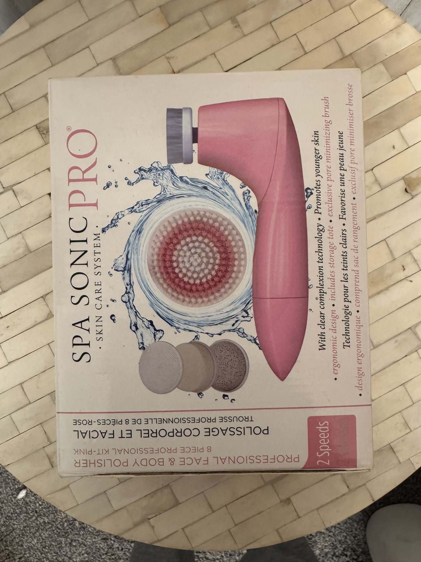 Spa Sonic Pro Face & Body Cleansing Brush | 2-Speed Waterproof Exfoliating Syste