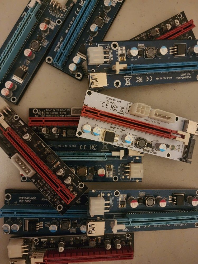 Multiple Powered GPU Riser Adapter Cards