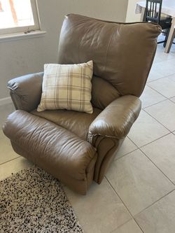 Leather recliner + swivel + rock
