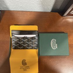 Goyard Suplice Luxury Leather Card Holder Wallet Black/Brown