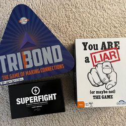 Board Games - Superfight, You Are a Liar, Tribond
