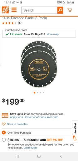 RIDGID 14 in. Diamond Blade (3-Pack)