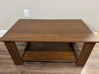 Wood Grain Coffee Table with Lower Shelf