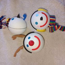Jack In The Box Christmas antenna Balls and New Years Balls Also all Are Over 30 Years Each But Still In Original Packaging 