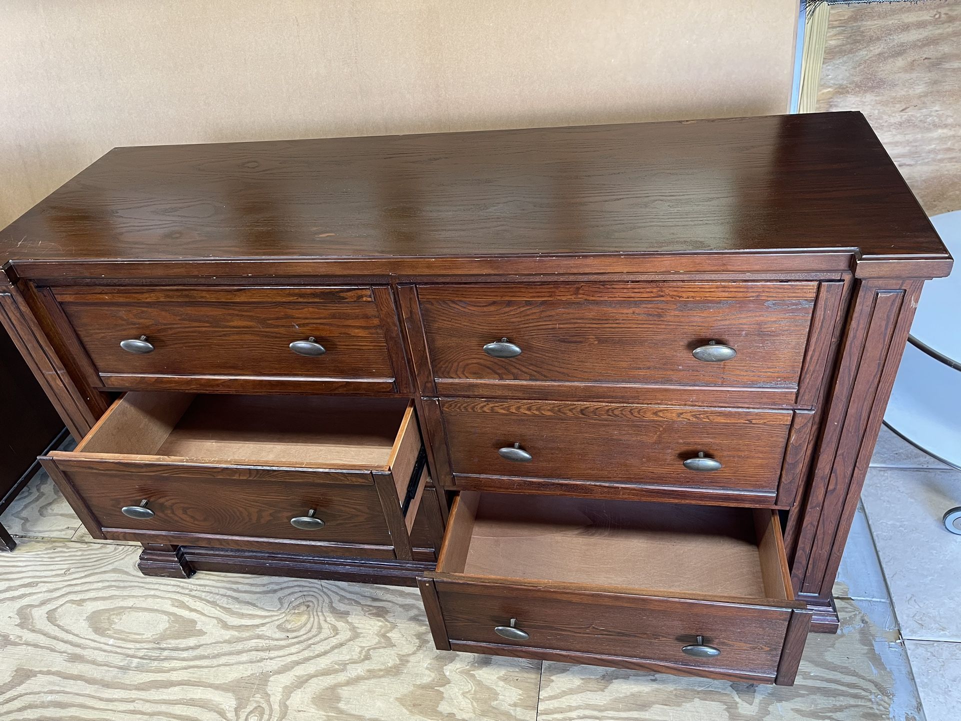 🪵 Wood 6-Drawer Dresser w/ Removable White Glass Top 🪵 Sturdy • Spacious • Classic Look