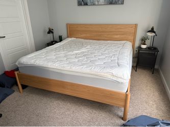 Casper cooling King Mattress with serenity tempurpedic mattress topper. Tonstad king bed frame