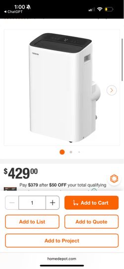 Toshiba 8000 btu portable ac