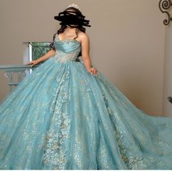 Dress XV  Teal Color 