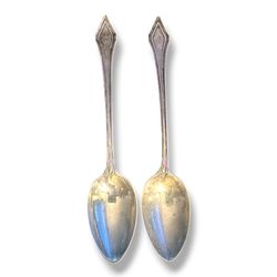2 Sterling Silver Spoons - PAT 1915 Antique -D Monogram .925