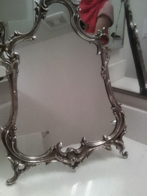 Silver & Bronze Table Mirror