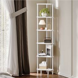 Tier Corner Shelf, 66.5'' Tall Standing Shelf, Narrow Display Shelf Stand
Modern Corner Bookshelf, Corner Bookcase for Living Room, Bedroom, Bathroom,