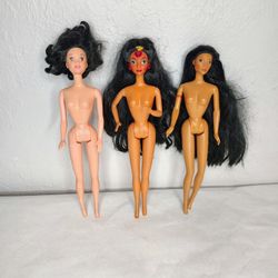 Disney Barbie  Jasmine Pocahontas vintage Dolls