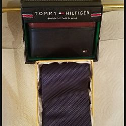 Tommy Hilfiger wallet and an elegant tie-Great Christmas gift for a man