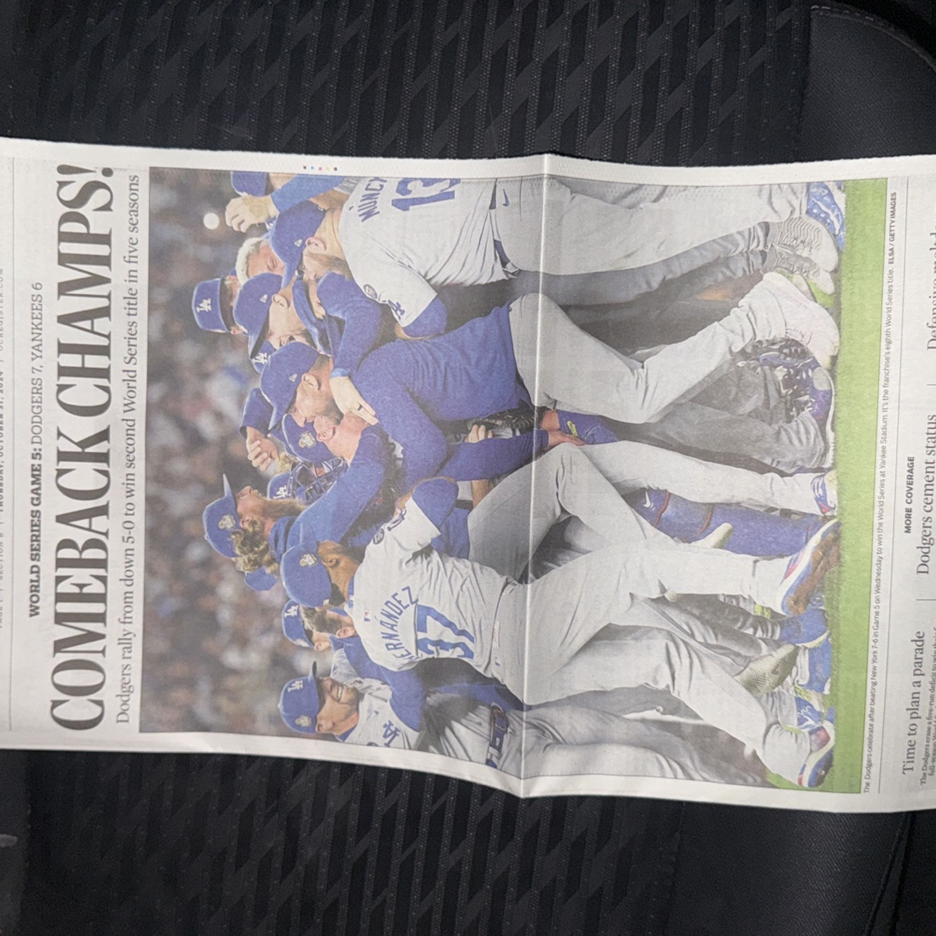 Dodgers World Series New Papers 10-31-2024