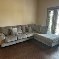 Gray Sectional Polyester Couch